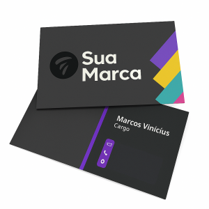 Cartão de visita Couchê 250g 9x5cm 4x4 Verniz Total Brilho Corte Reto 