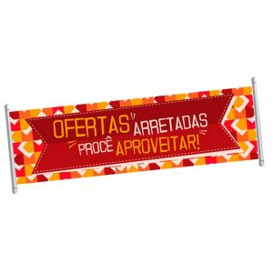 FAIXAS Lona 440g  4x0 Brilho Madeira e cordinha 