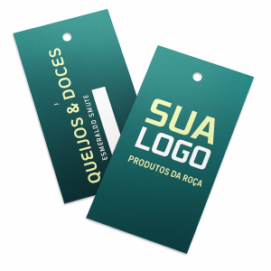 TAGS PADRÃO FURO Glossy Fotográfico 230g  4x4 Brilho Com Recorte Impressão frente e verso